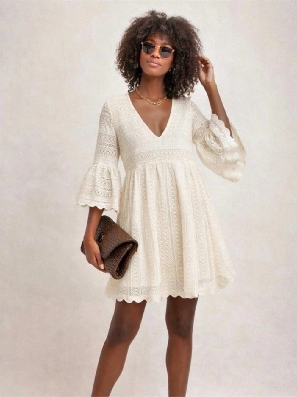 Pomander Mini Dress White Size Large NWT